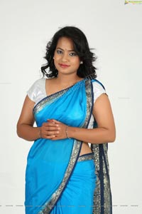 Saritha Sharma in Blue Saree