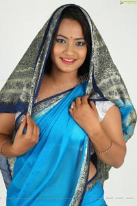 Saritha Sharma in Blue Saree