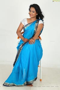 Saritha Sharma in Blue Saree