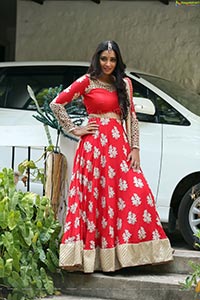 Bhanu Sri in Red Ghagra