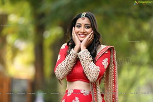 Bhanu Sri in Red Ghagra