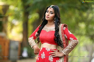 Bhanu Sri in Red Ghagra