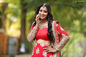 Bhanu Sri in Red Ghagra