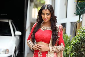 Bhanu Sri in Red Ghagra