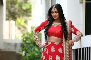 Bhanu Sri in Red Ghagra