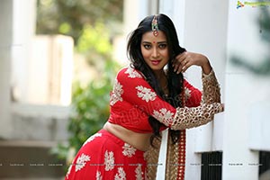 Bhanu Sri in Red Ghagra