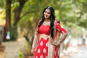 Bhanu Sri in Red Ghagra