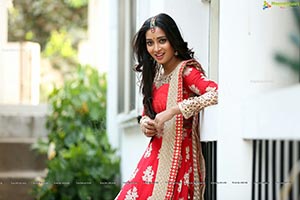 Bhanu Sri in Red Ghagra