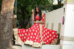 Bhanu Sri in Red Ghagra