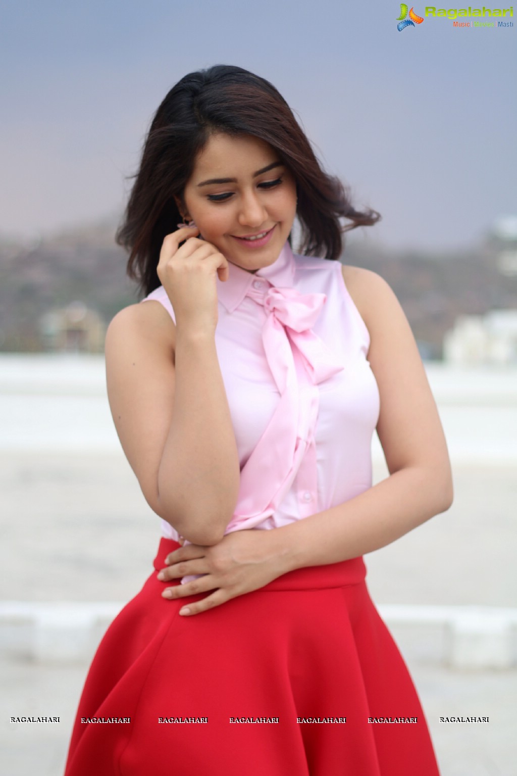 Beautiful Raashi Khanna in Red Dress Photos