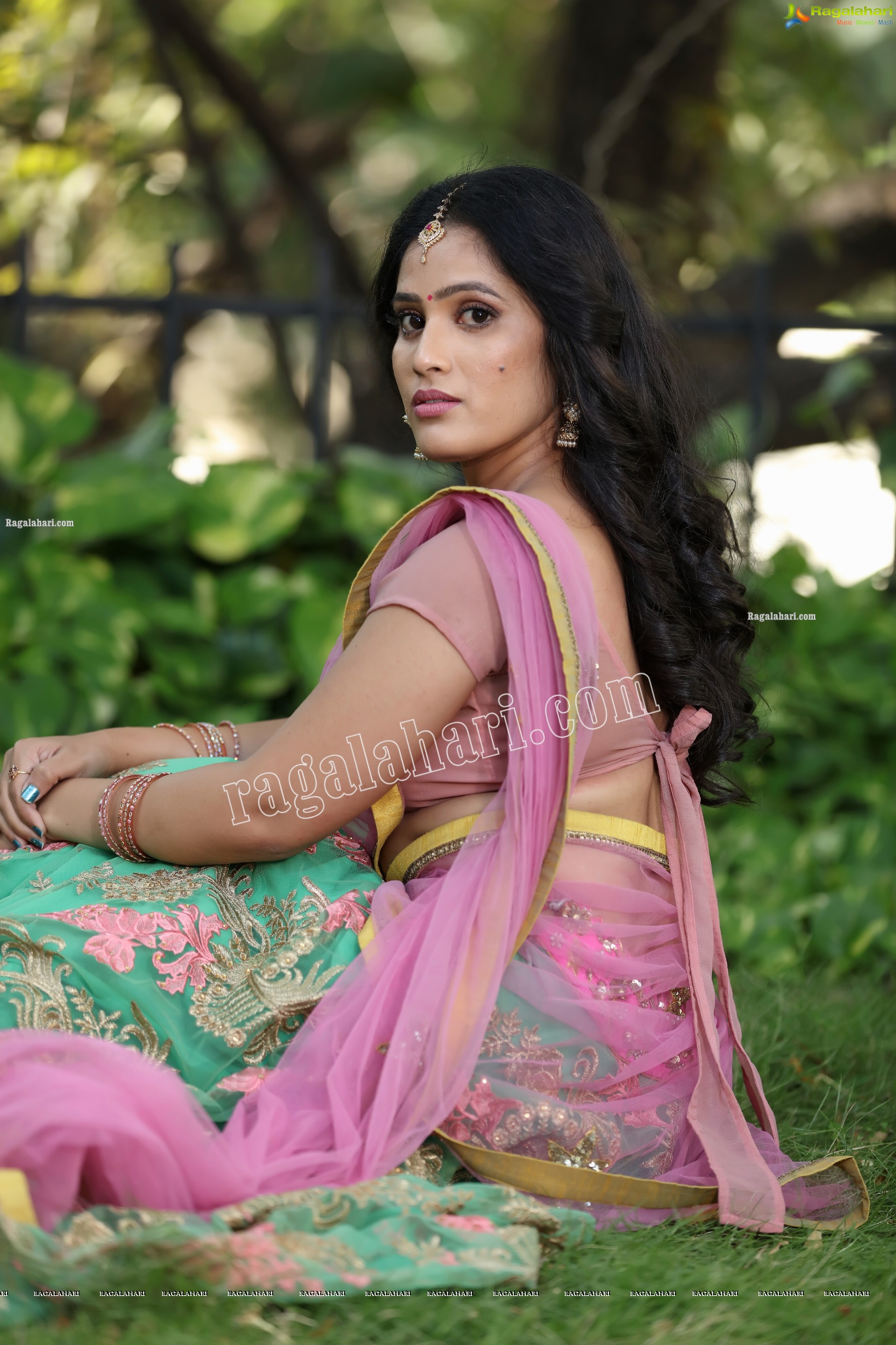 Anusha Parada in Pink and Green Embellished Lehenga Choli, Exclusive Photo Shoot