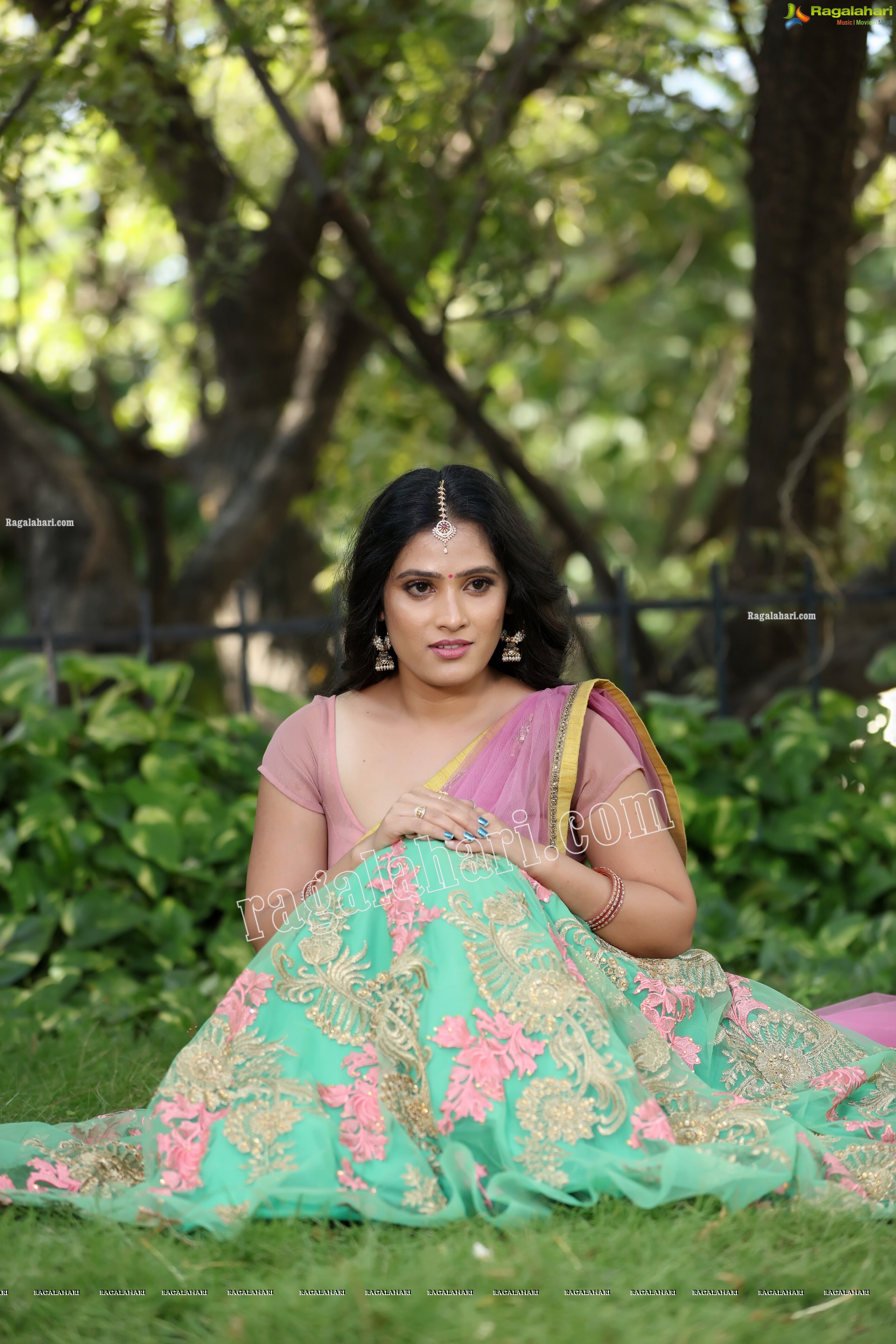 Anusha Parada in Pink and Green Embellished Lehenga Choli, Exclusive Photo Shoot