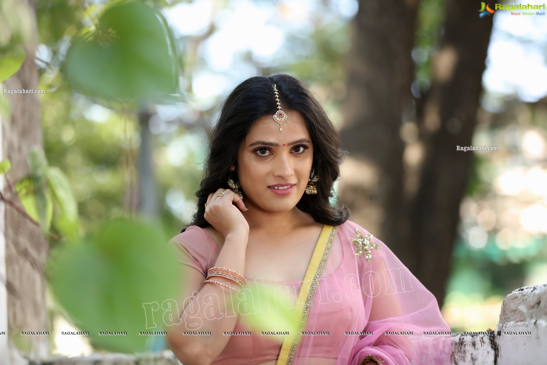 Anusha Parada in Pink and Green Embellished Lehenga Choli, Exclusive Photo Shoot