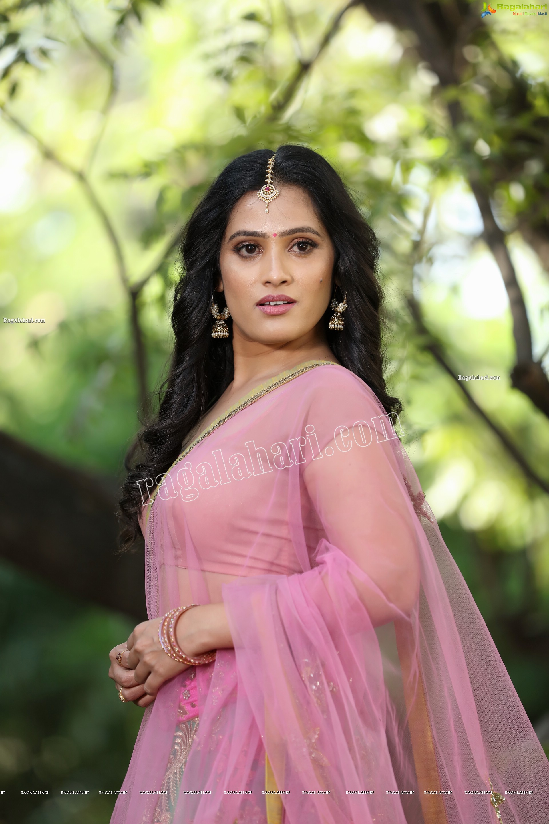 Anusha Parada in Pink and Green Embellished Lehenga Choli, Exclusive Photo Shoot