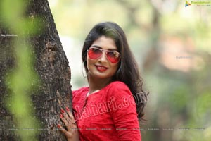 Sanjana Choudhary in Red Kurti and Black Leggings Exclusive 