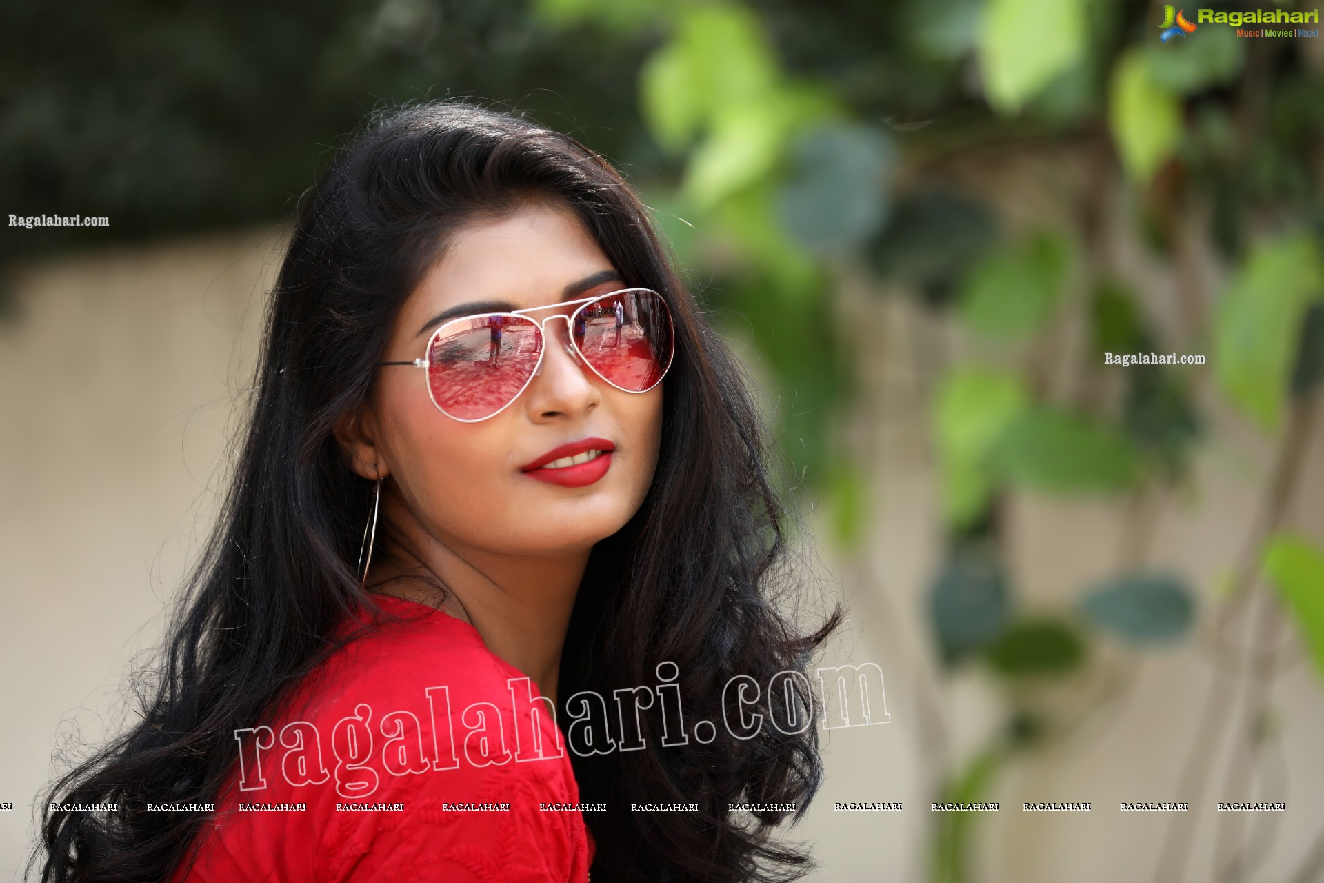 Sanjana Choudhary in Red Kurti and Black Leggings Exclusive Photo Shoot