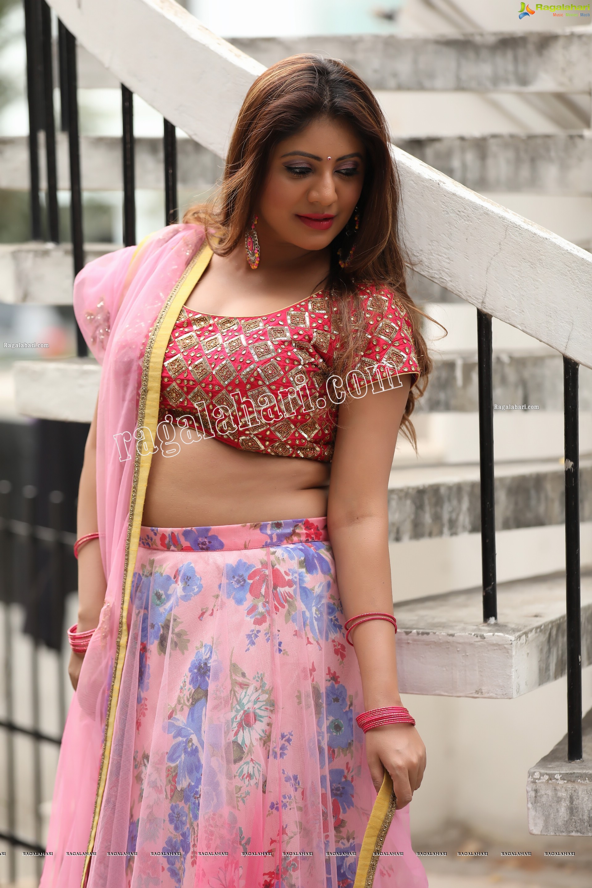Sejal Mandavia in Pink Floral Lehenga Choli Exclusive Photo Shoot