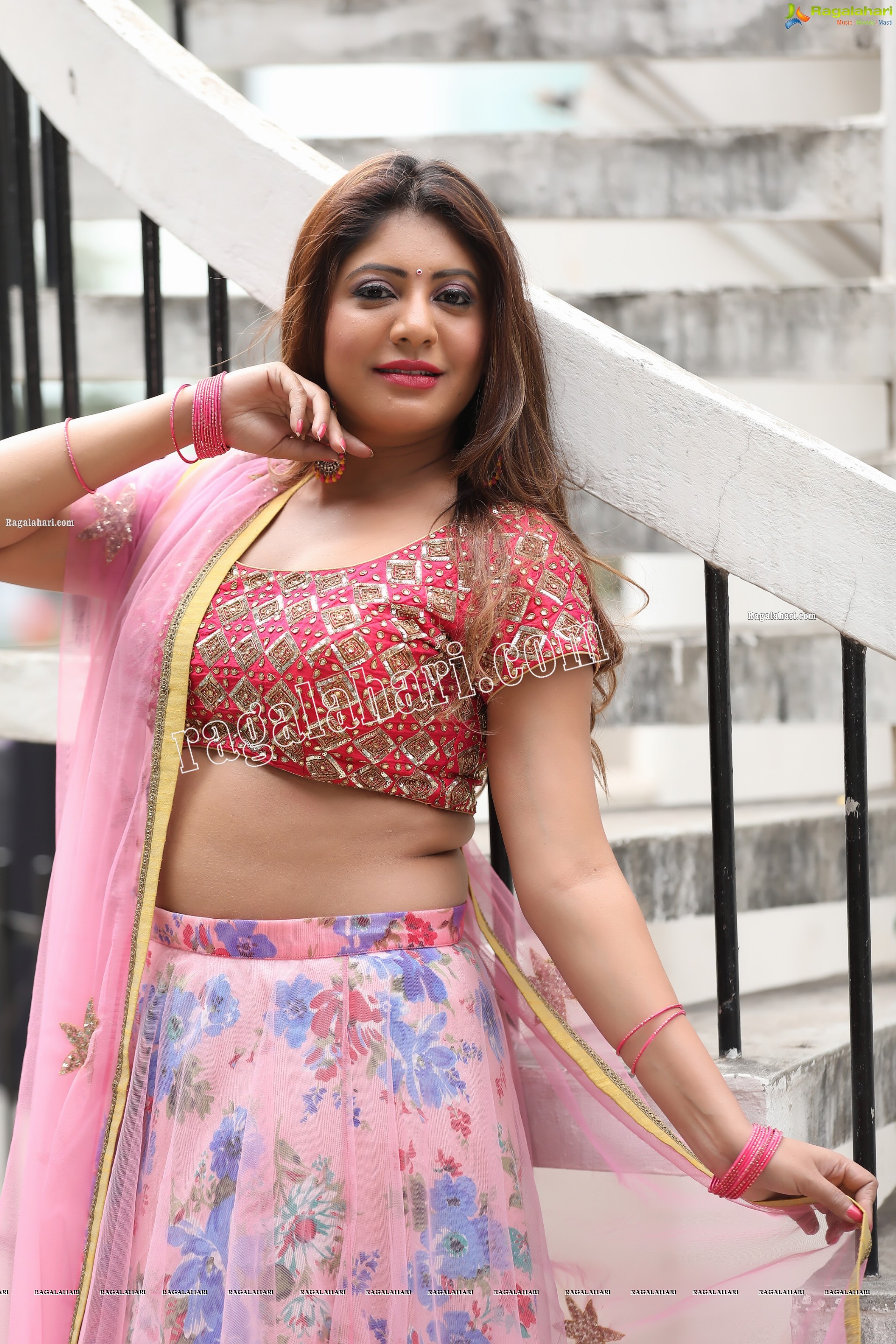 Sejal Mandavia in Pink Floral Lehenga Choli Exclusive Photo Shoot