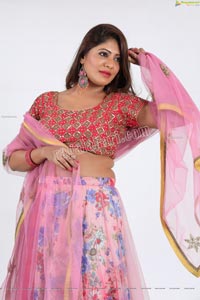 Sejal Mandavia Pink Floral Lehenga Choli