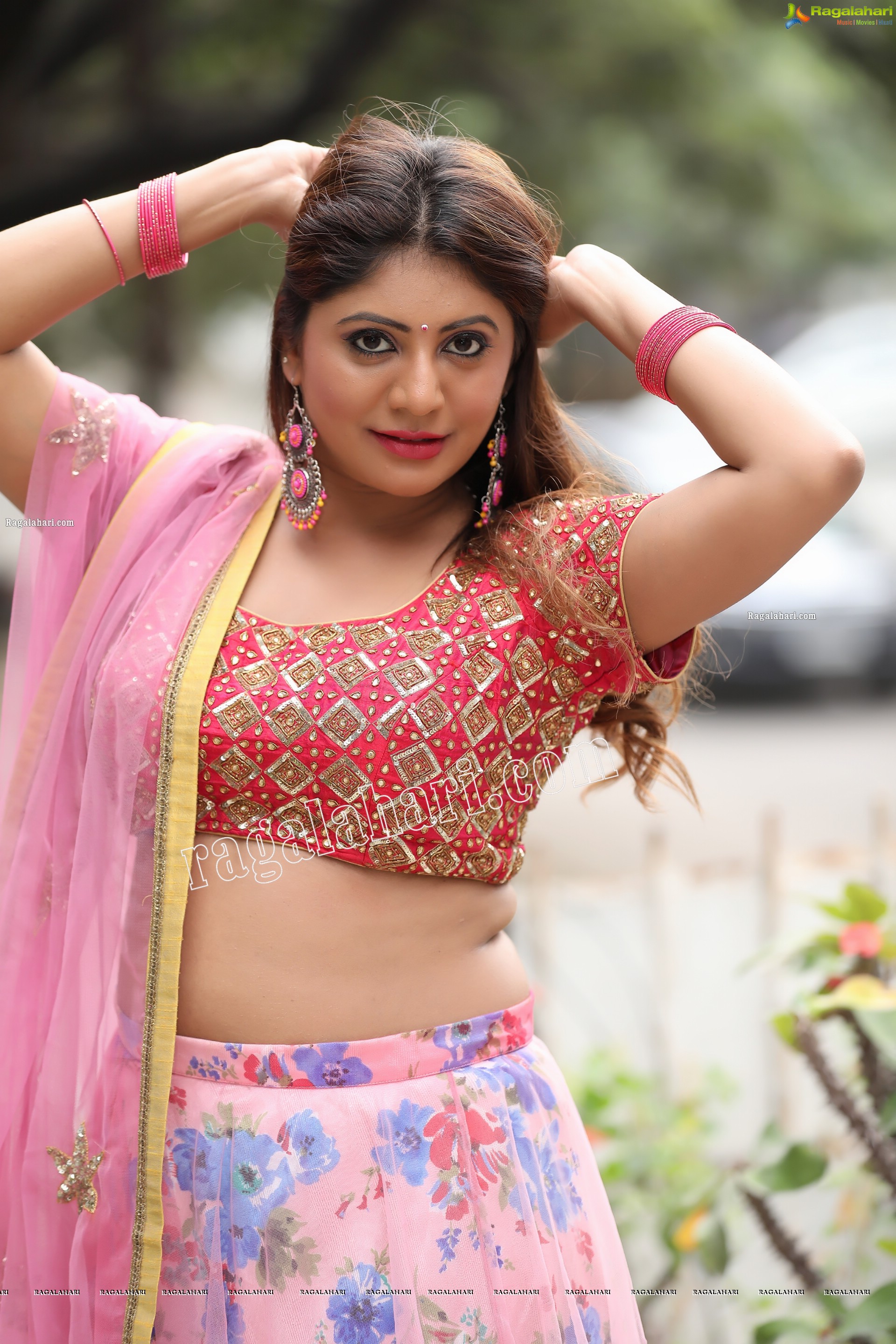 Sejal Mandavia in Pink Floral Lehenga Choli Exclusive Photo Shoot