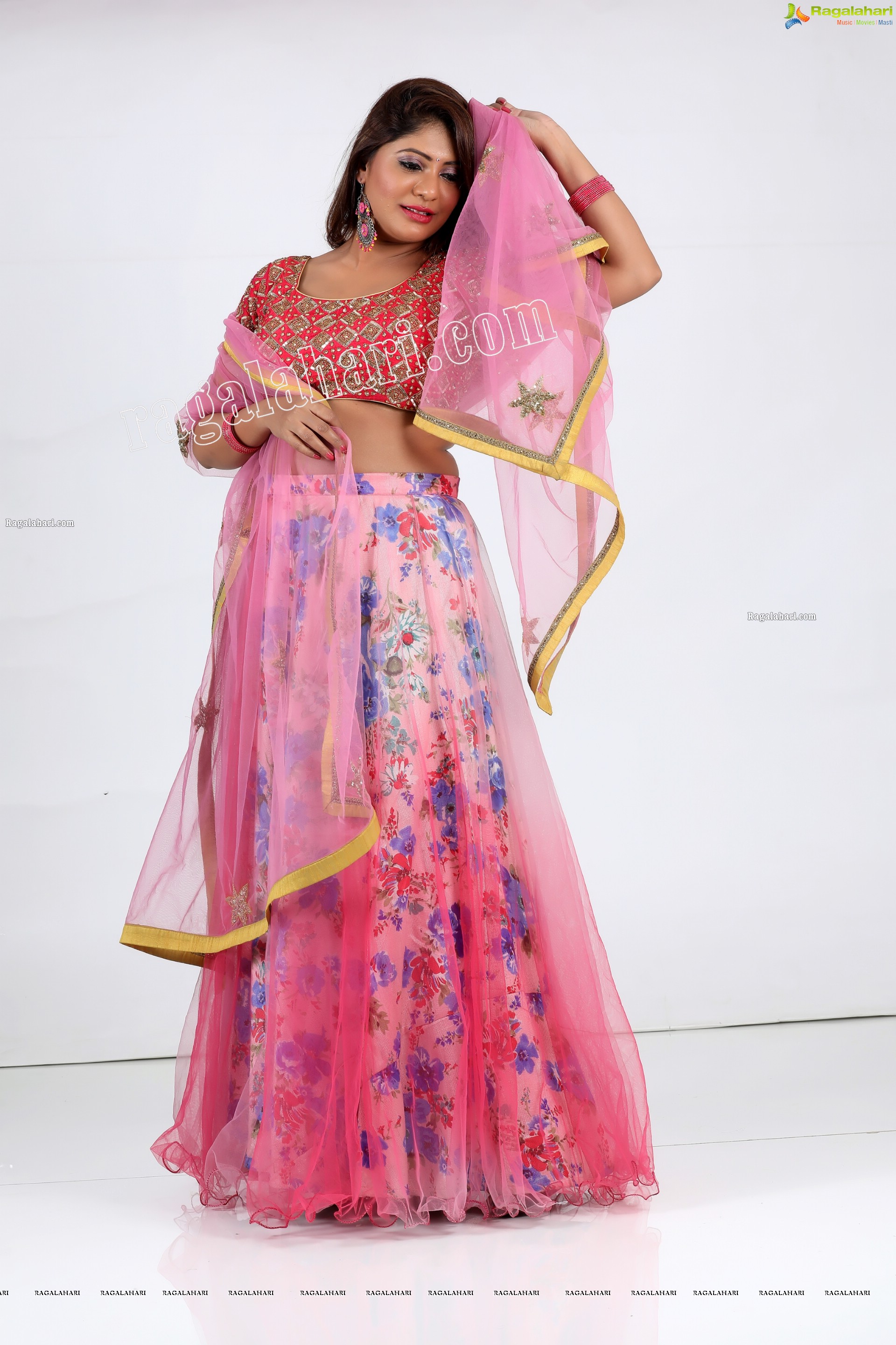 Sejal Mandavia in Pink Floral Lehenga Choli Exclusive Photo Shoot