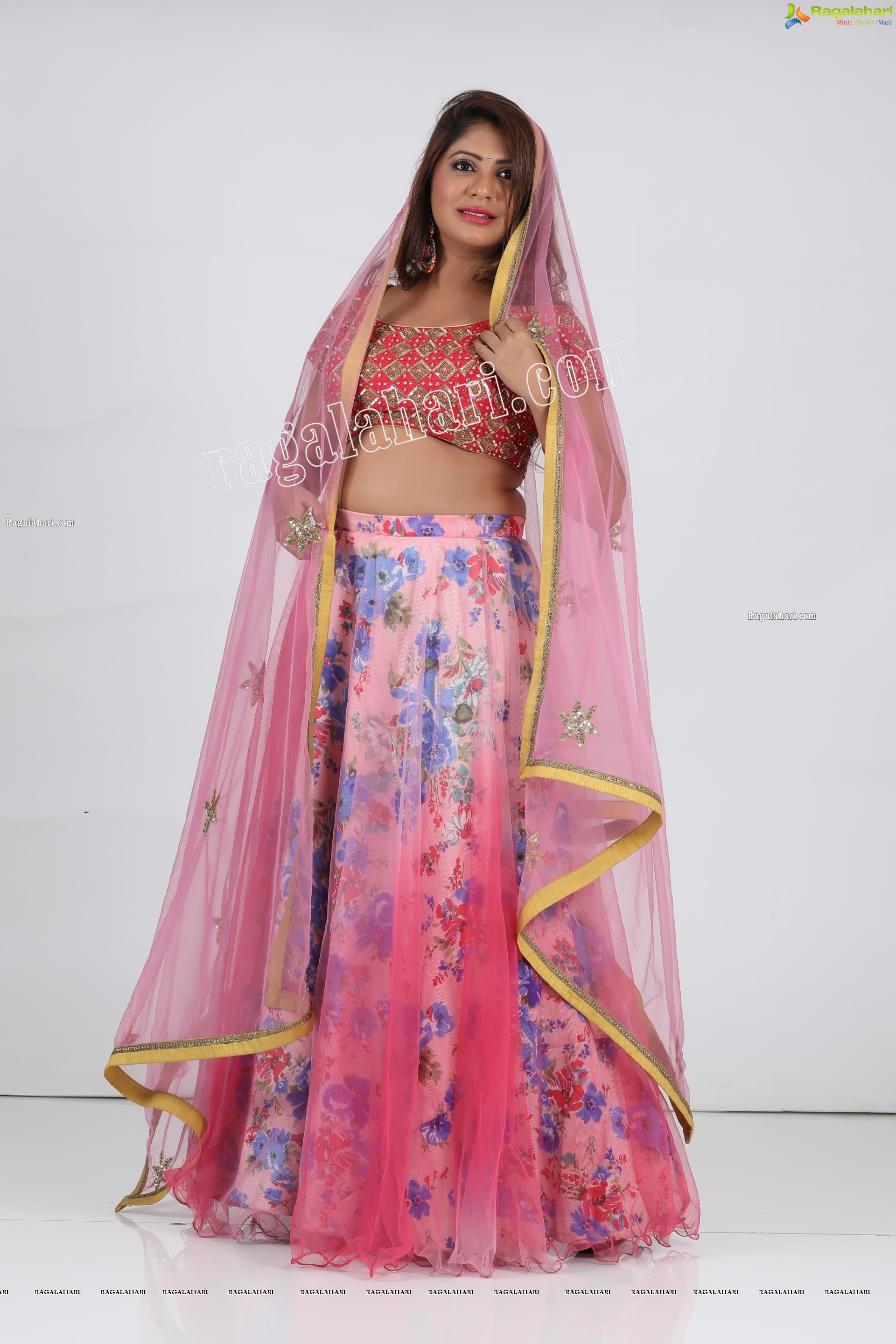 Sejal Mandavia in Pink Floral Lehenga Choli Exclusive Photo Shoot