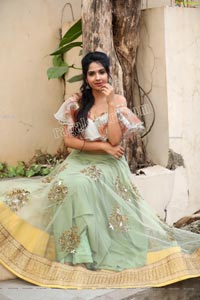 Simar Singh in Sage Green Lehenga