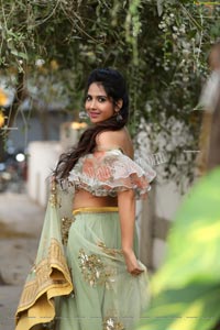 Simar Singh in Sage Green Lehenga