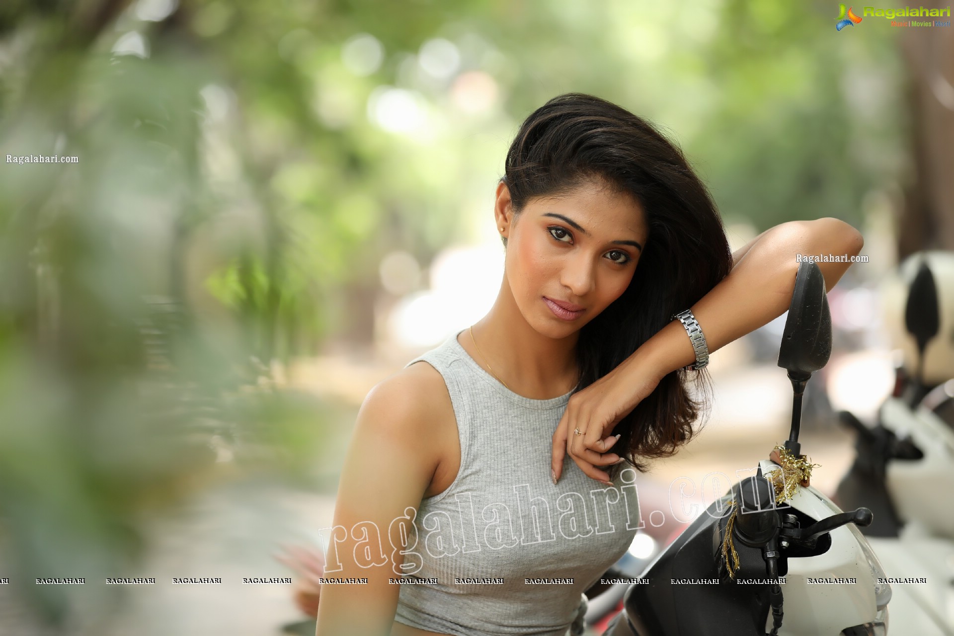 Swetha Mathi in Gray Cropped Tank Top and Maroon Pant Exclusive Photo Shoot