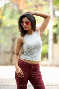 Swetha Mathi Gray Cropped Tank Top and Maroon Pant