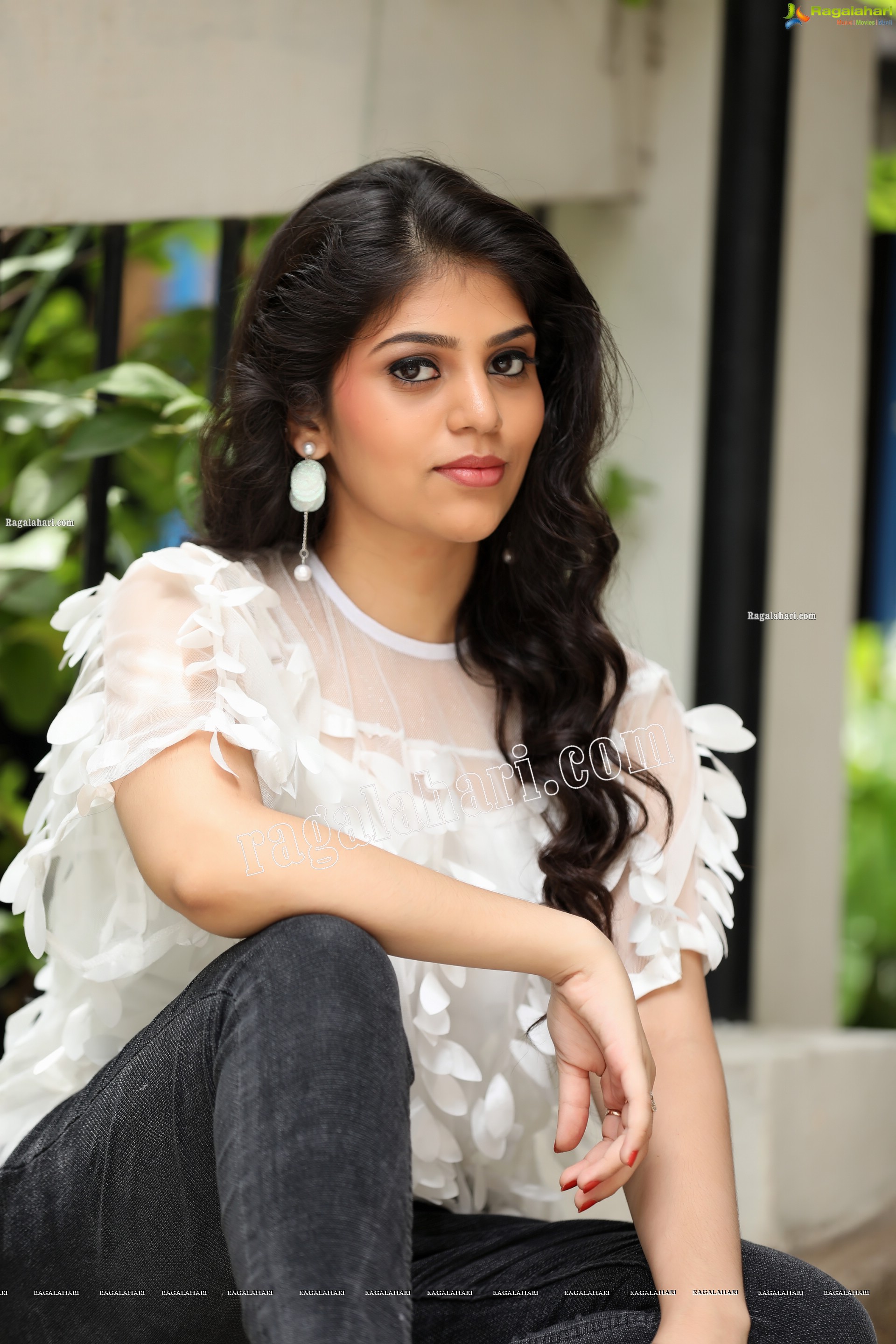 Viswa Sri Bandhavi in White Net Top and Black Jeans Exclusive Photo Shoot