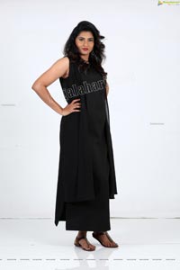 Raja Kumari YN in Black Maxi Dress