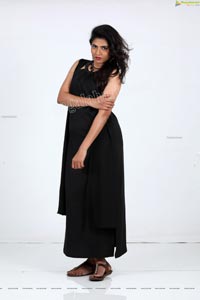 Raja Kumari YN in Black Maxi Dress