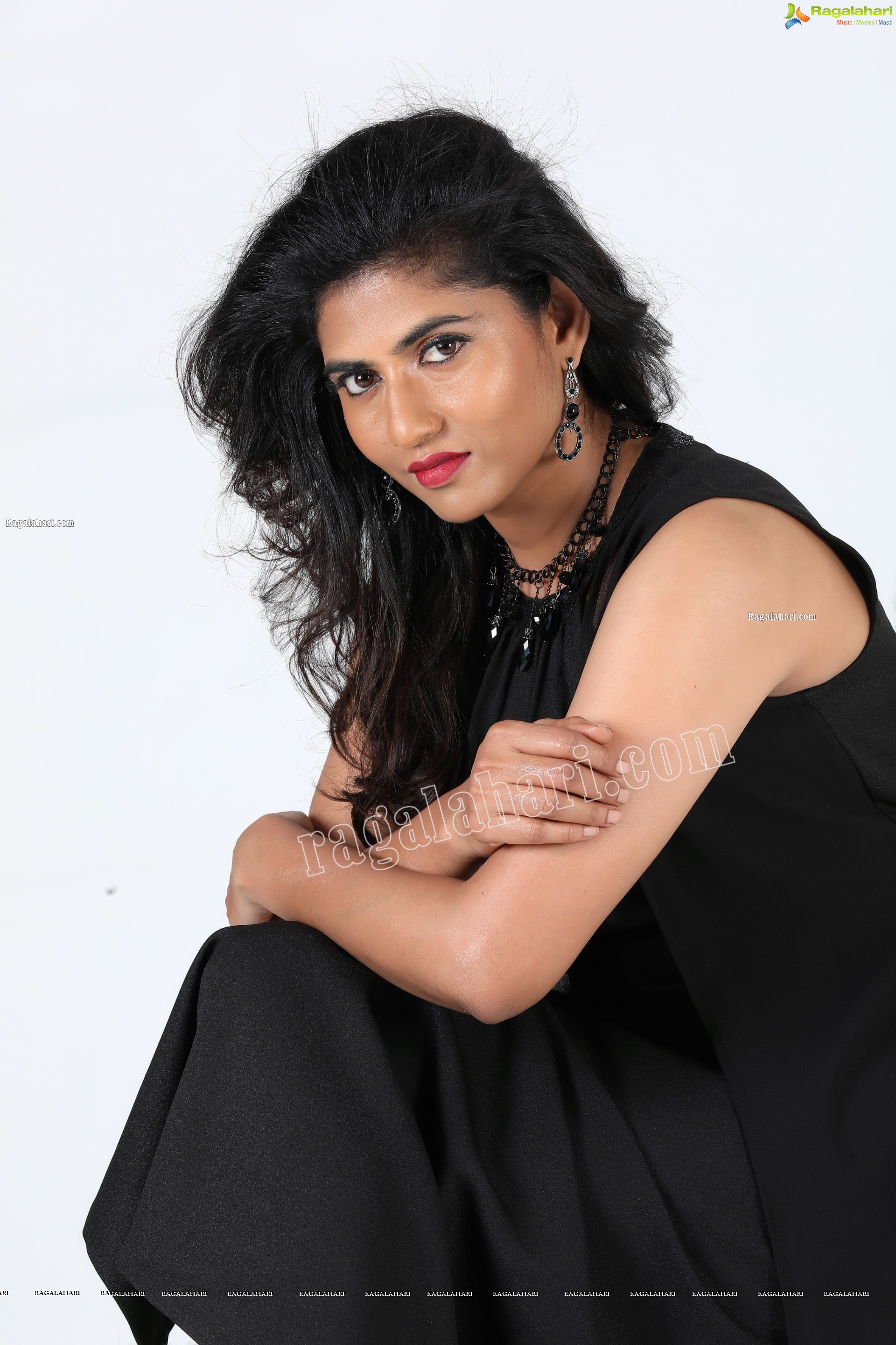 Raja Kumari YN in Black Maxi Dress Exclusive Photo Shoot