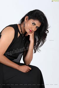 Raja Kumari YN in Black Maxi Dress