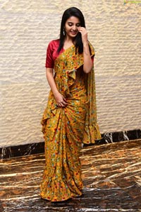 Ananya Nagalla in Yellow floral Print Saree