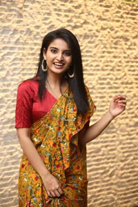Ananya Nagalla in Yellow floral Print Saree