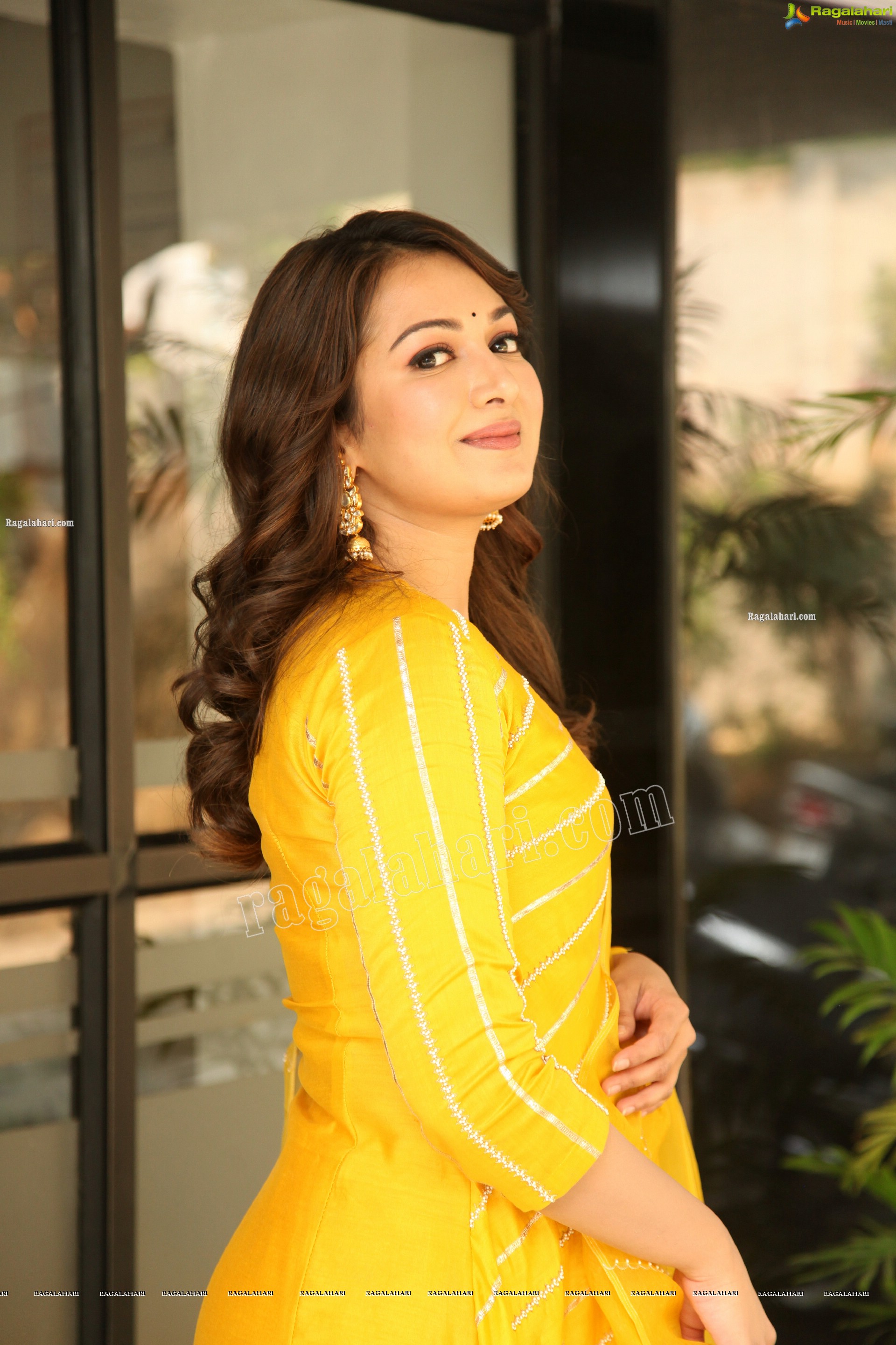 Catherine Tresa Gorgeous Stills in Yellow Churidar, HD Photo Gallery