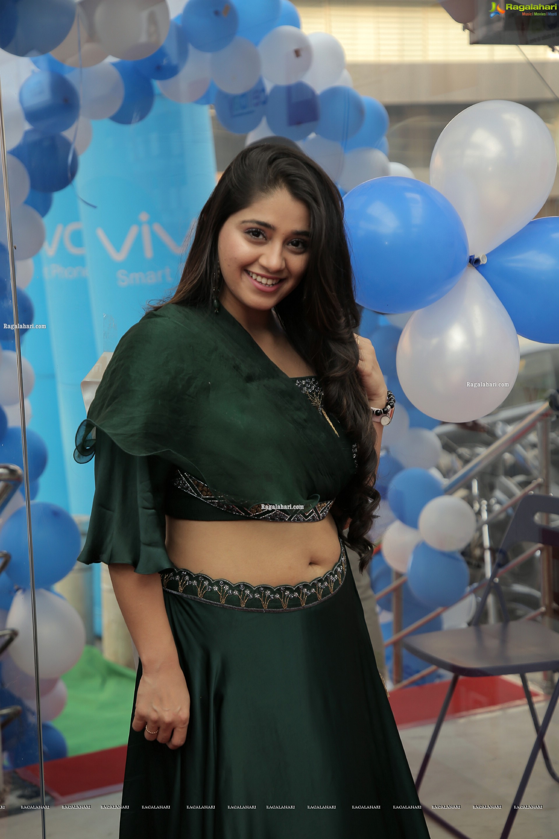 Chandni Bhagwanani in Bottle Green Dress, HD Photo Gallery