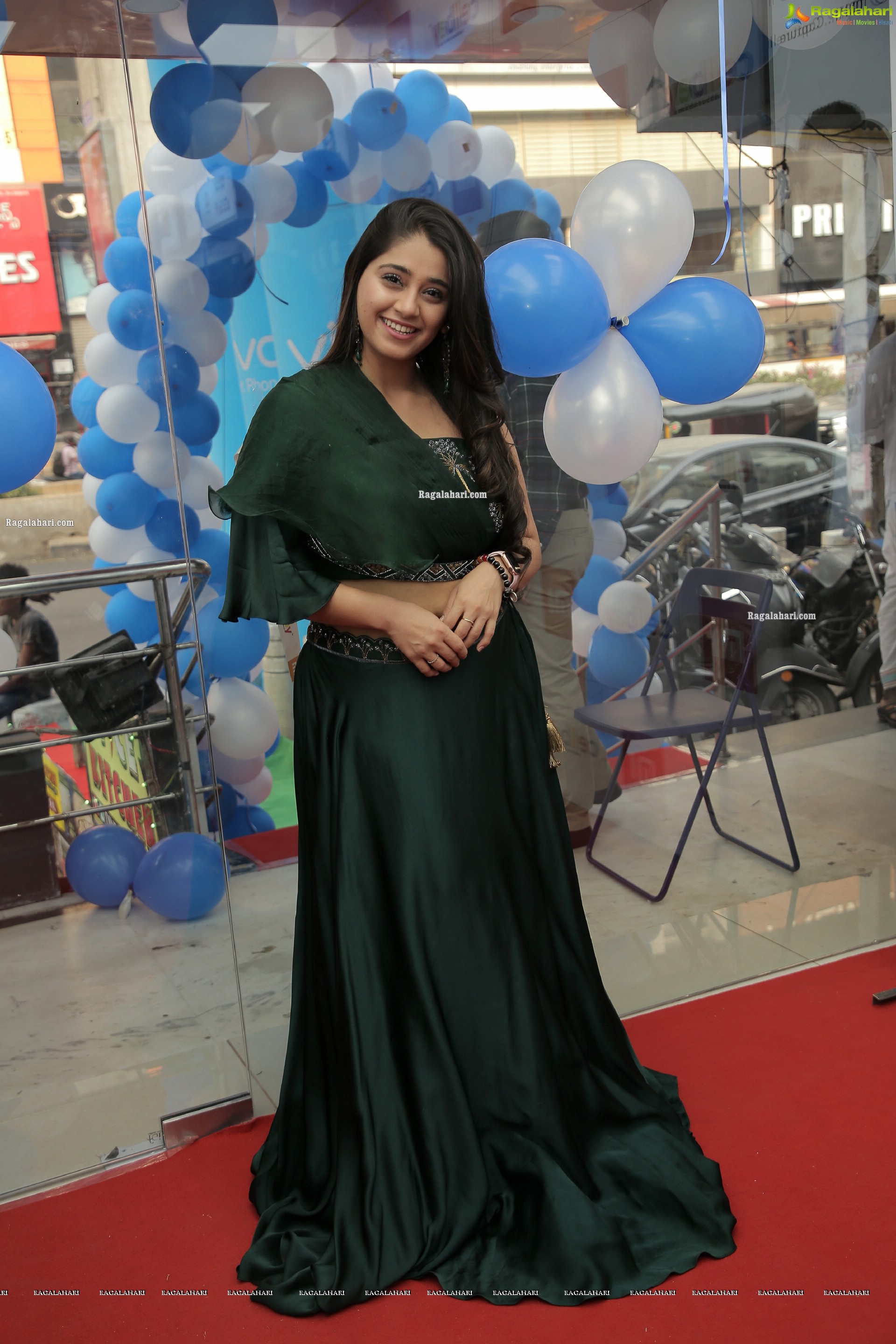 Chandni Bhagwanani in Bottle Green Dress, HD Photo Gallery