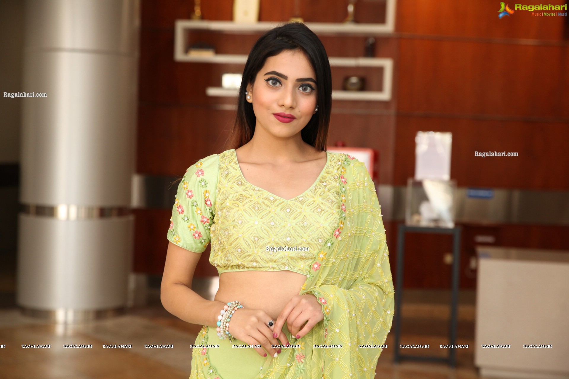 Dimple Thakur in Lime Green Lehenga Choli, HD Photo Gallery