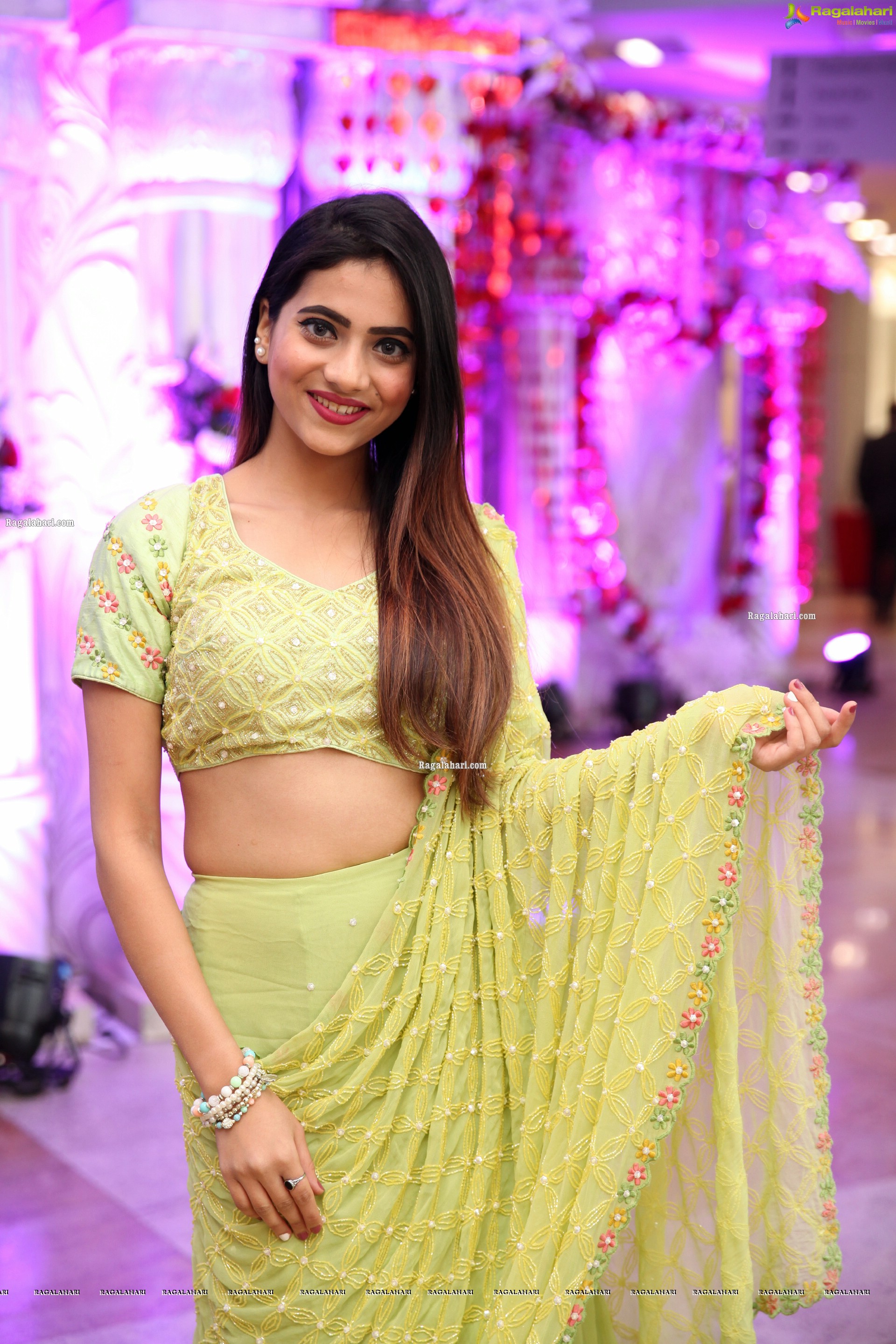 Dimple Thakur in Lime Green Lehenga Choli, HD Photo Gallery