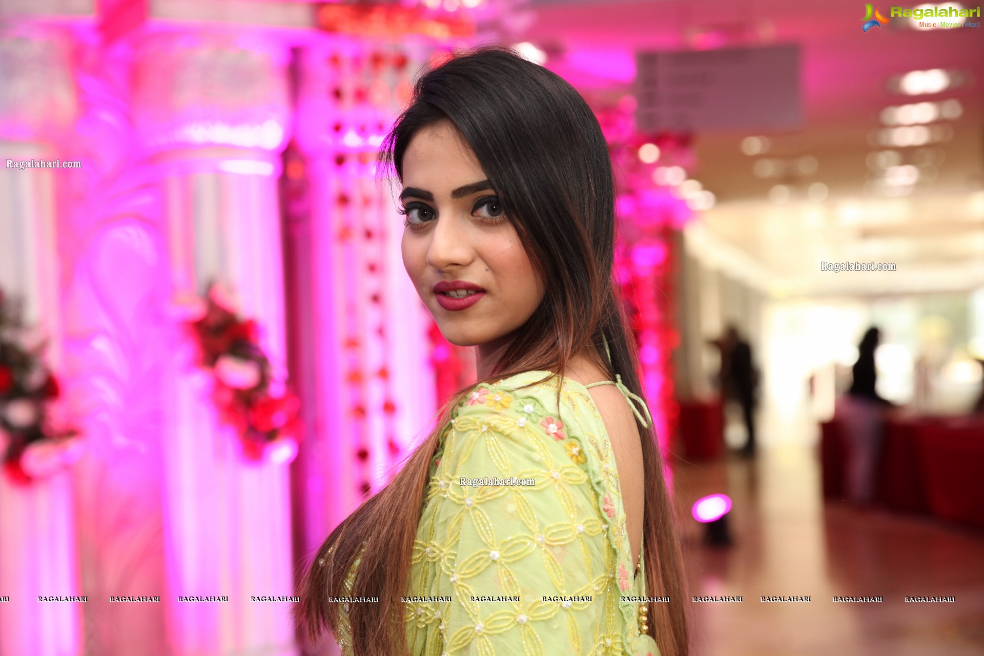 Dimple Thakur in Lime Green Lehenga Choli, HD Photo Gallery