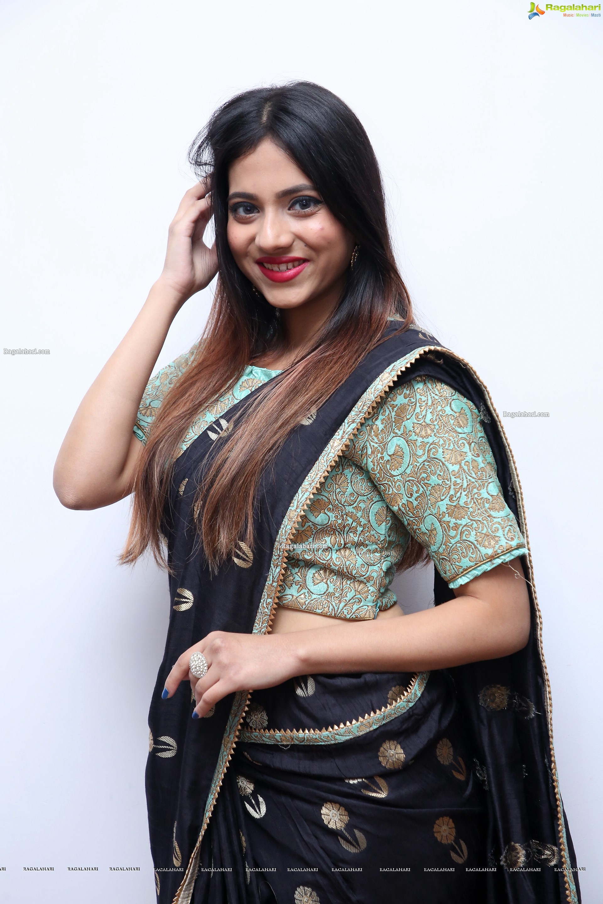 Dimple Thakur in Black Designer Saree, HD Photo Gallery