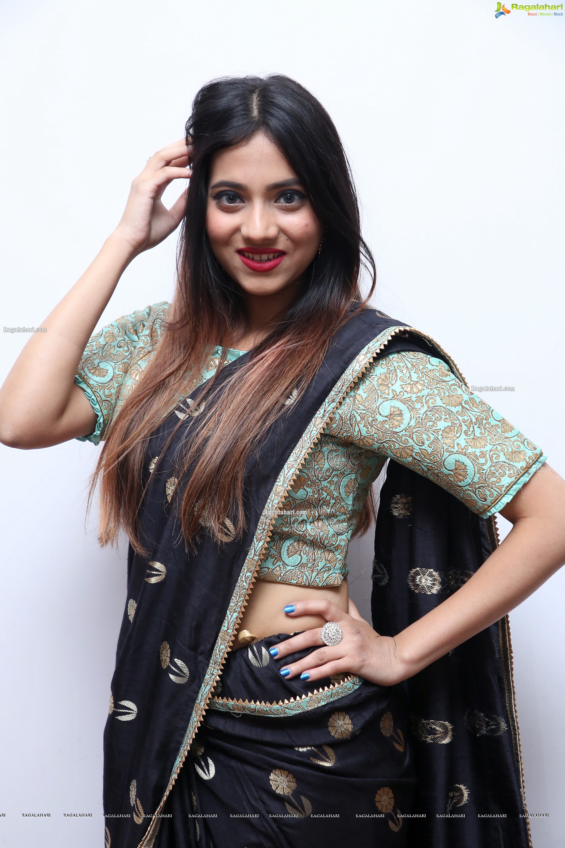 Dimple Thakur in Black Designer Saree, HD Photo Gallery