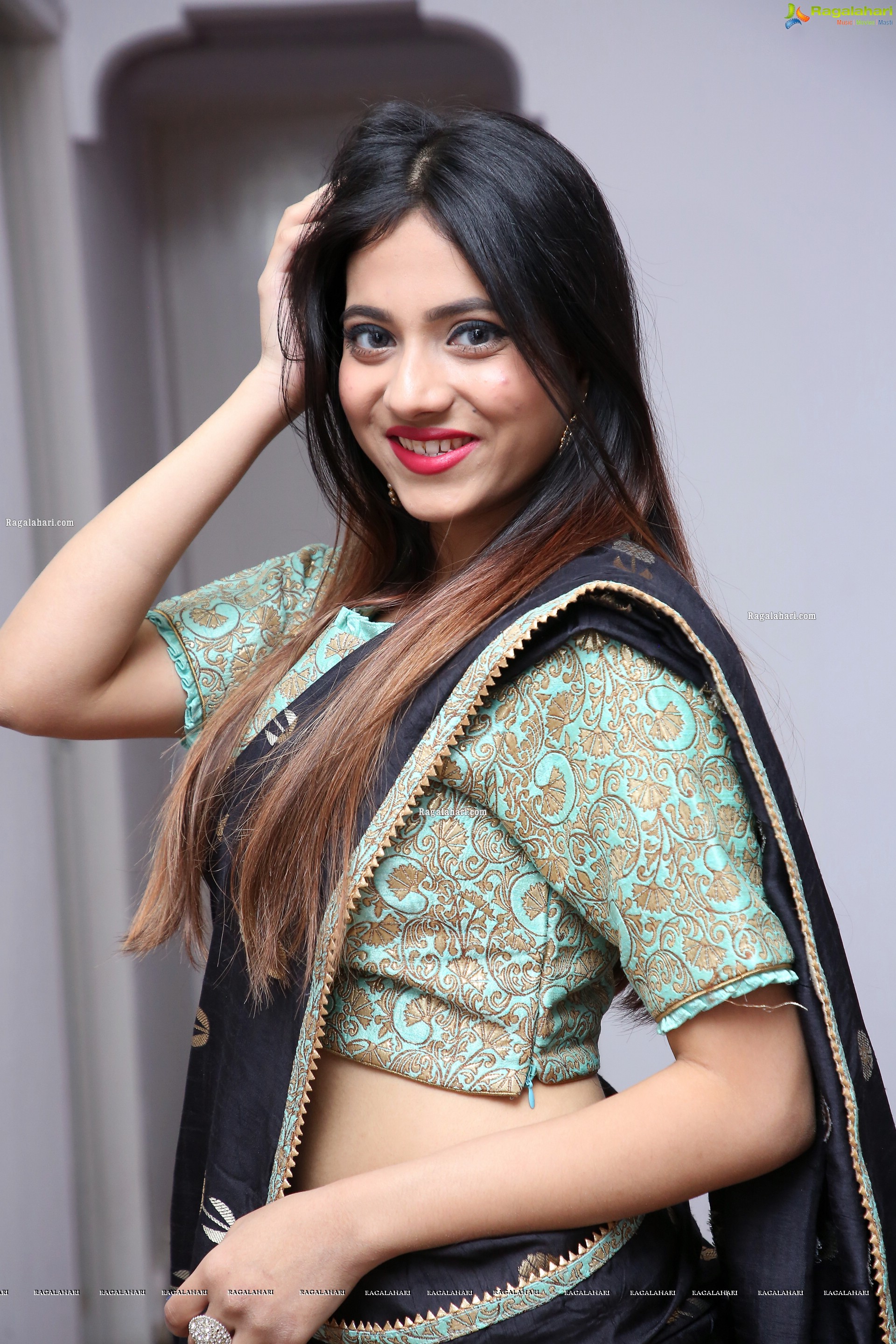 Dimple Thakur in Black Designer Saree, HD Photo Gallery