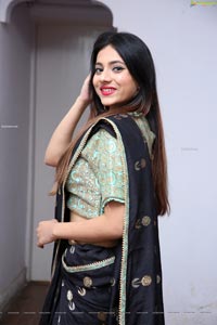 Dimple Thakur in Black Designer Saree