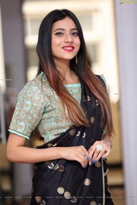 Dimple Thakur in Black Designer Saree
