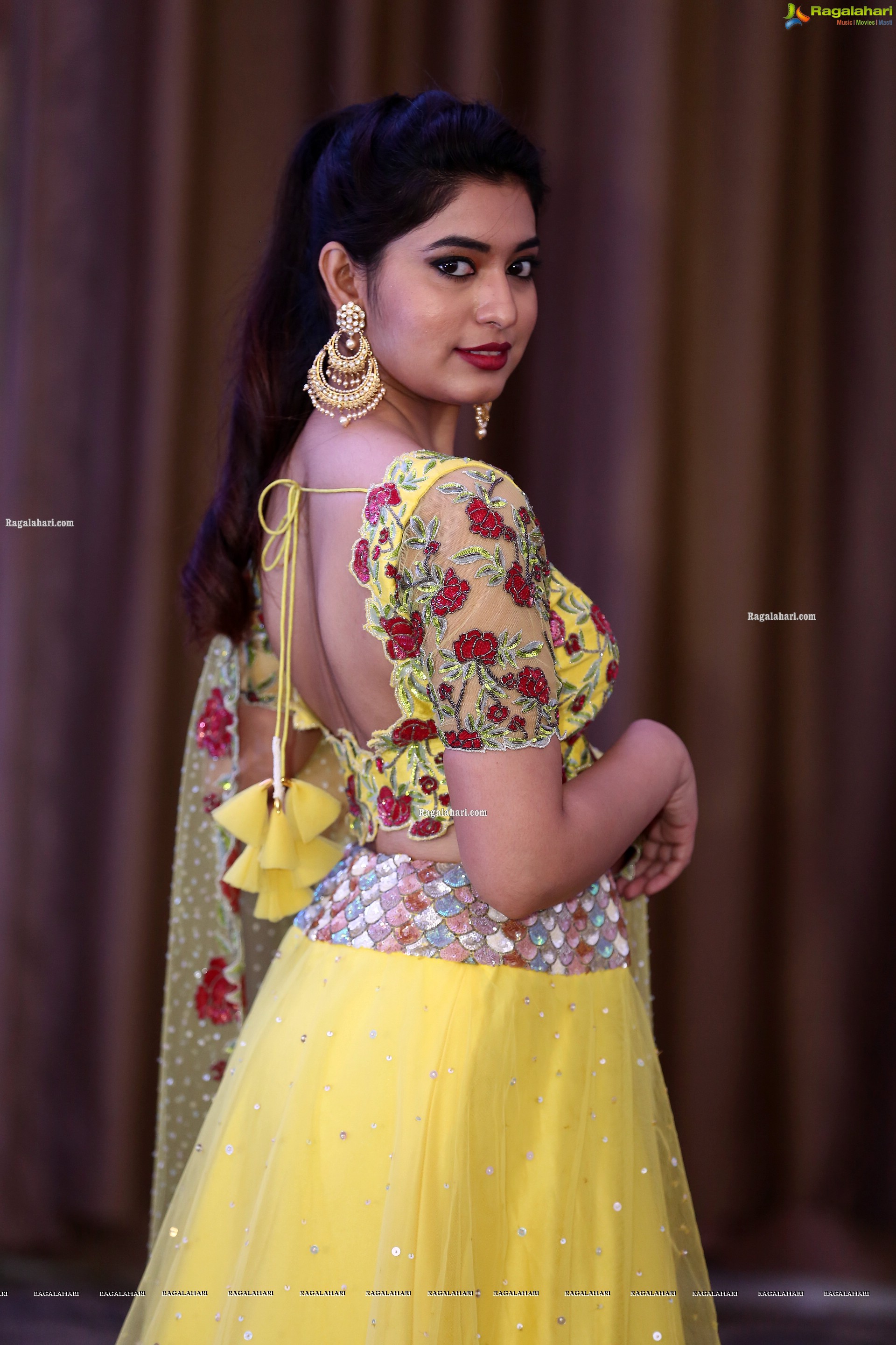 Iba Khan in Yellow Designer Lehenga Choli, HD Photo Gallery