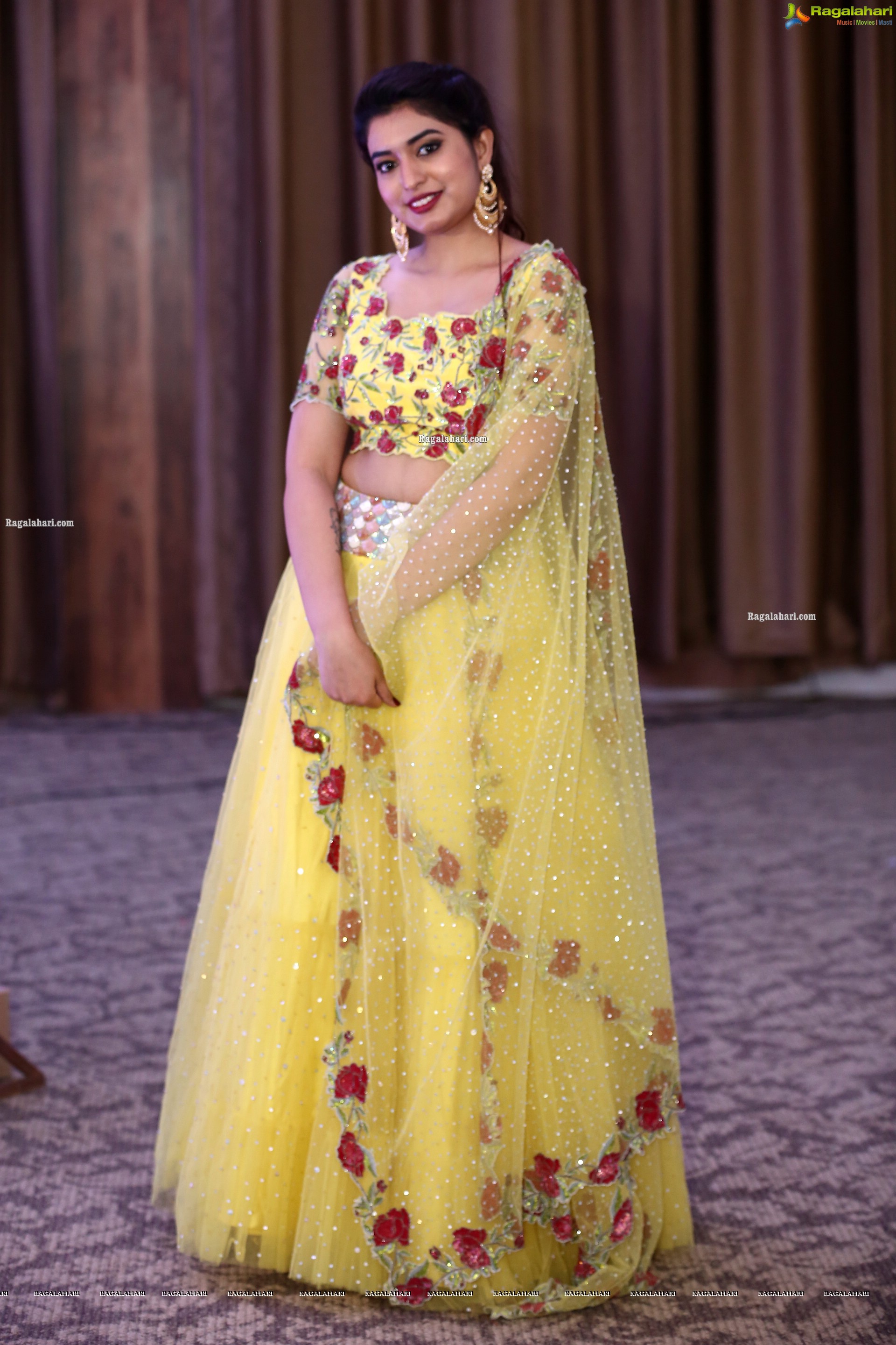 Iba Khan in Yellow Designer Lehenga Choli, HD Photo Gallery